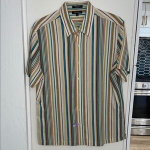 Brandini Men's Multicolor Striped Button-down Shirt | XL
